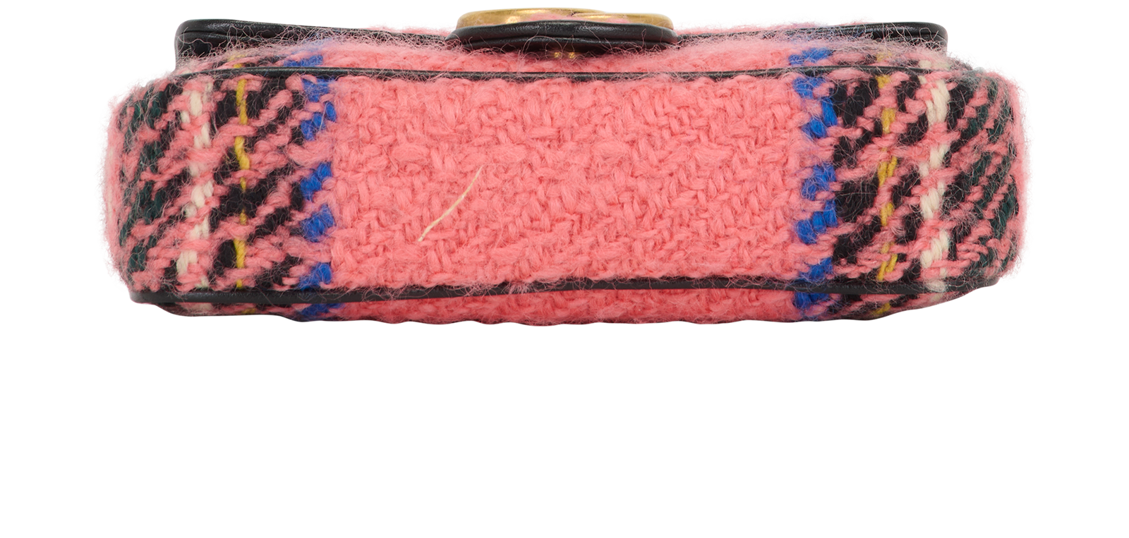 Tweed Mini Marmont, &pound;595, Handbags, Blue/Pink, Fabric/Leather/Tweed, Top view